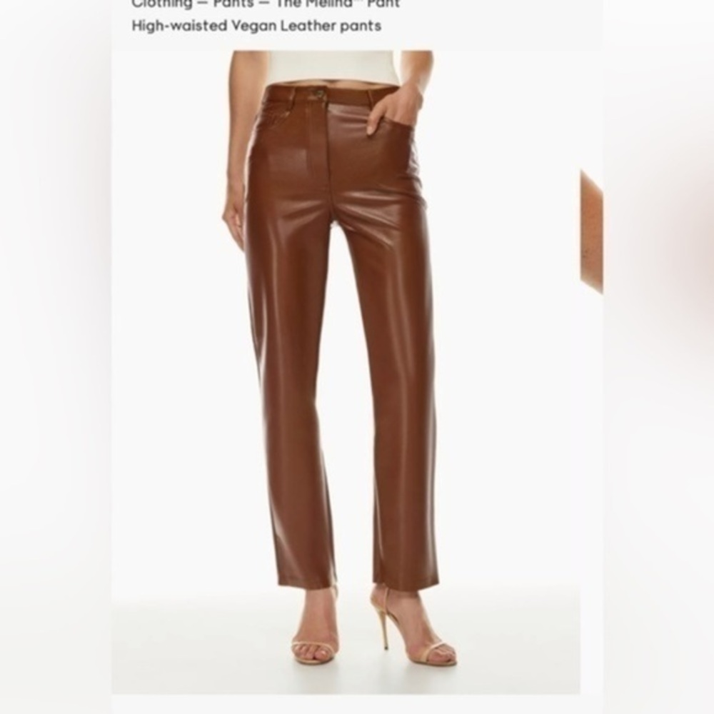 WILFRED The Melina High Waisted Vegan Leather Pants NWT 2